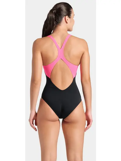 Купальник Arena DREAMHLINE SWIMSUIT V BACK, чорний з рожевим