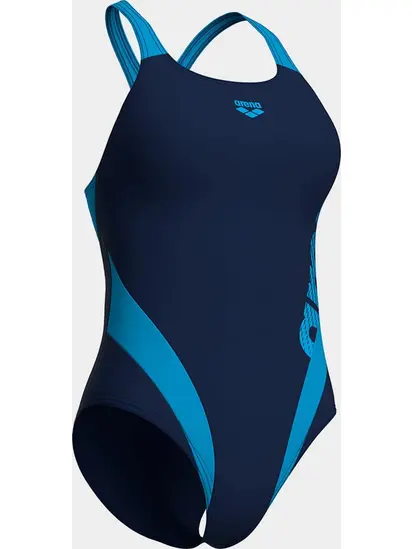 Купальник закритий для жінок Arena STRIPEFLO SWIMSUIT SWIM PRO BA синій, блакитний