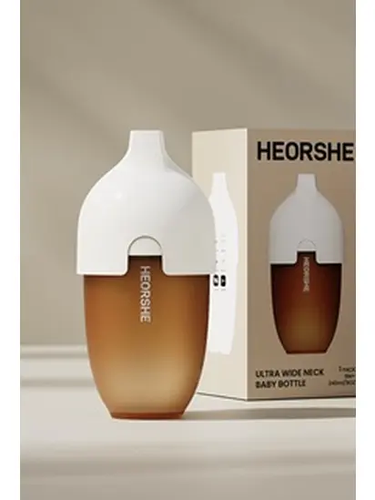 Пляшечка антиколікова силіконова HEORSHE, 240 мл, білий