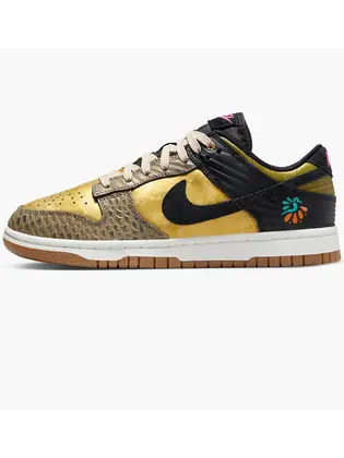 Кросівки Nike Dunk Low Día De Muertos (W), золотистий з чорним