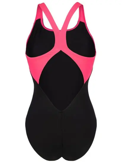 Купальник Arena DREAMHLINE SWIMSUIT V BACK, чорний з рожевим