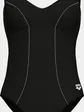 Купальник закритий для жінок Arena CLIP BACK SWIMSUIT SOLID B чорний, білий