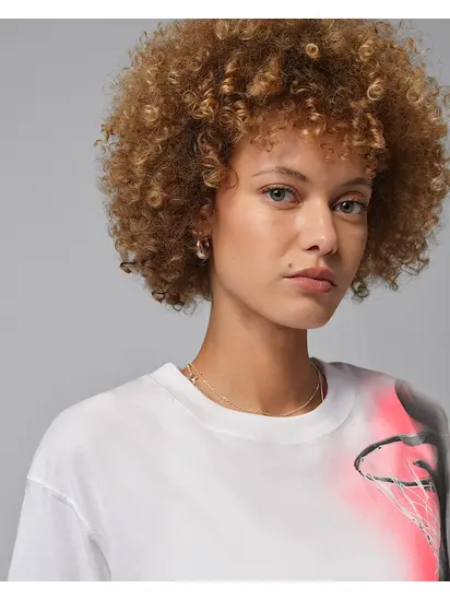 Футболка Jordan W SPT DF SS GFX TEE HTG, білий з червоним