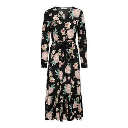 Сукня ONLMARY L/S MIDI BUTTON DRESS WVN BREAKER FLORAL ONLY L Чорний