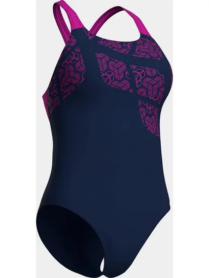 Купальник закритий для жінок Arena KIKKO SWIMSUIT SWIM PRO BACK синій, рожевий