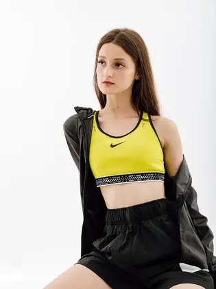 Топ Nike W NK SWSH ON THE RUN BRA, салатовий