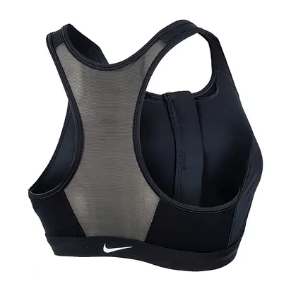 Топ Nike W NK DF SWSH ZIP FRONT BRA, чорний