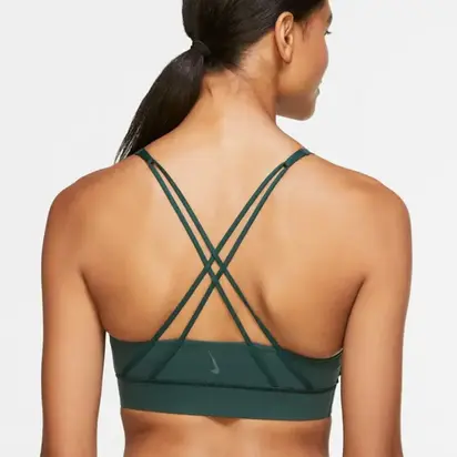 Топ Nike SWOOSH LUXE BRA, темно-зелений