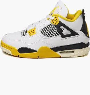 Кросівки Jordan 4 Retro Vivid Sulfur (W), білий з жовтим