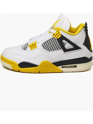 Кросівки Jordan 4 Retro Vivid Sulfur (W), білий з жовтим