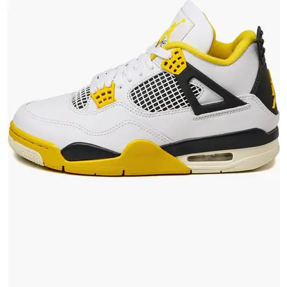 Кросівки Jordan 4 Retro Vivid Sulfur (W), білий з жовтим