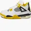 Кросівки Jordan 4 Retro Vivid Sulfur (W), білий з жовтим
