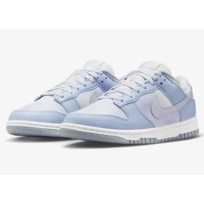 Кросівки Nike Dunk Low Blue Airbrush Canvas (W), блакитний з білим