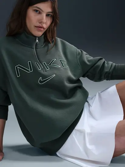 Кофта Nike Sportswear Phoenix Fleeceoversized 1/4-Zip Logo Top Green