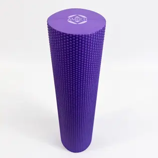 Масажний ролик для спини та МФР Foam Roller Amber Point 60×15 см фіолетовий