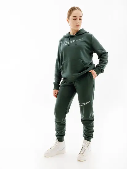 Штани Nike NS CLUB FLC SHINE MR PANT, зелений