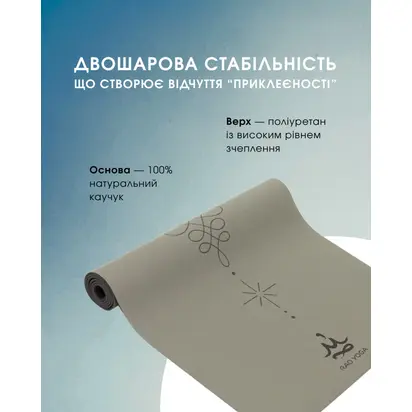 Килимок для йоги каучуковий Dinesh Celestial Unalome Anthracite RAO 185×68×0.4 см