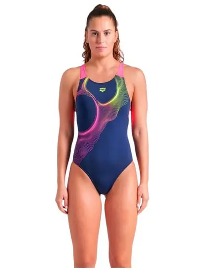 Купальник для жінок Arena RIPPLES SWIMSUIT V BACK B синій