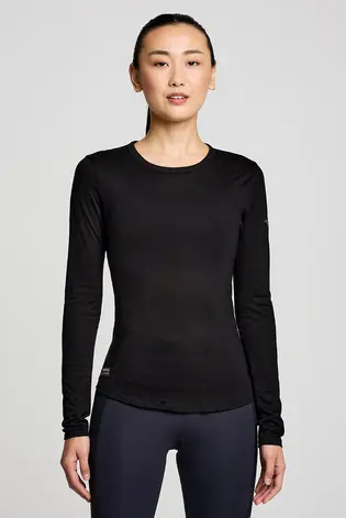 Футболка Saucony PEREGRINE MERINO LONG SLEEVE, чорний