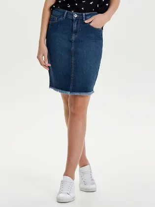 Спідниця ONLELIZA LIFE REG RAWEDGE SKIRT 08 NOOS 15159611 Medium Blue Denim ONLY Синій