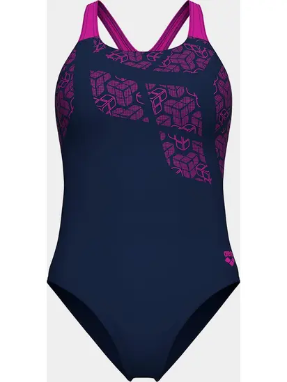 Купальник закритий для жінок Arena KIKKO SWIMSUIT SWIM PRO BACK синій, рожевий