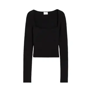 Топ H&M Square-Neck Crop Top Black S