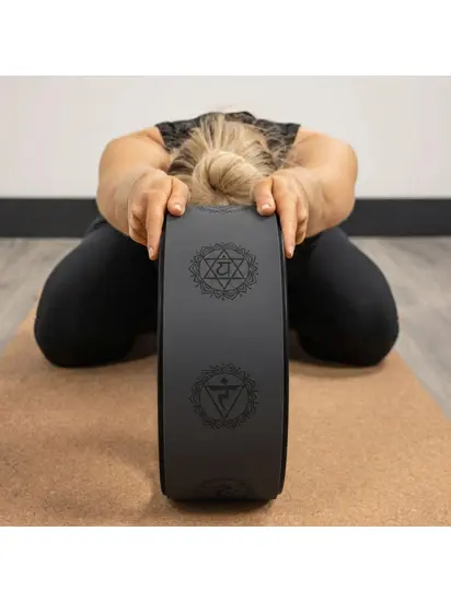 Йога-колесо Seven Chakras RAO поліуретанове чорне 32×13 см