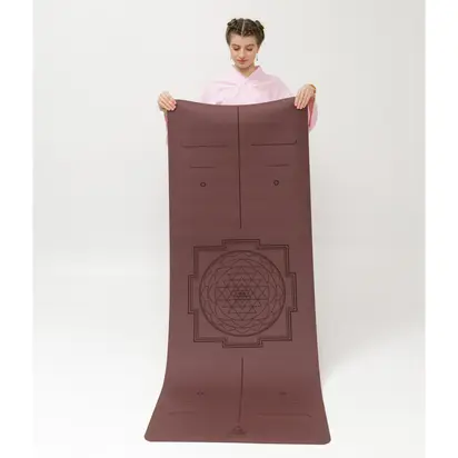 Килимок для йоги каучуковий Dinesh Yantra Marsala RAO 185×68×0.4 см