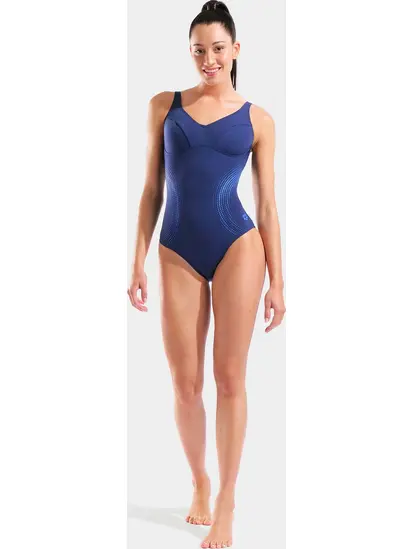 Купальник закритий для жінок Arena SHIMMERING SWIMSUIT U BACK синій