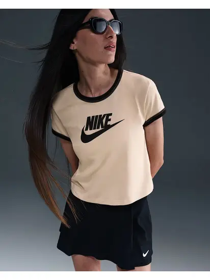 Футболка W NSW SS RINGER TEE VNTG RUN Nike L Бежевий