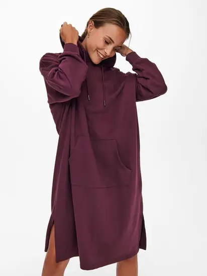 Сукня ONLCHELSEA LIFE L/S OVERSIZE DRESS SWT ONLY L Бордовий
