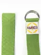 Ремінь для йоги з D-пряжкою Amber зелений 183×3.8 см