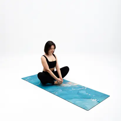 Килимок для йоги замшевий Sitara Aqua Marble RAO 183×68×0.5 см