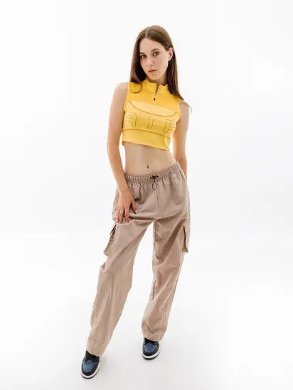 Топ Nike W NK DF AIR CROP TANK, жовтий