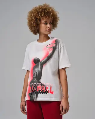 Футболка Jordan W SPT DF SS GFX TEE HTG, білий з червоним