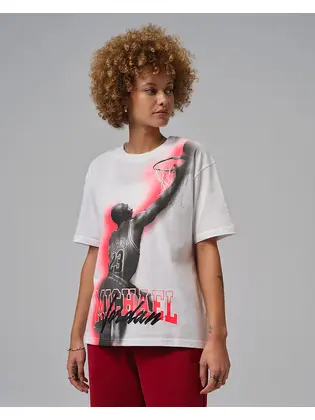 Футболка Jordan W SPT DF SS GFX TEE HTG, білий з червоним