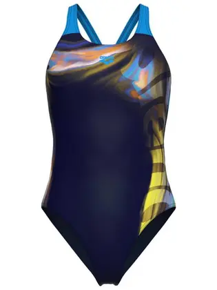 Купальник закритий для жінок Arena DREAMHLINE SWIMSUIT V BACK темно-синій