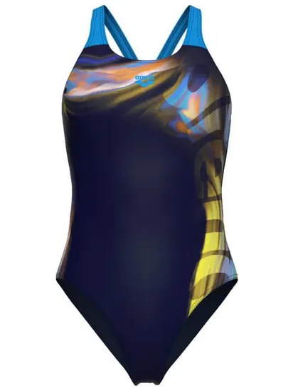 Купальник закритий для жінок Arena DREAMHLINE SWIMSUIT V BACK темно-синій