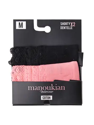 Труси Manoukian SHORTY-X2 -FEMME чорний, кораловий L