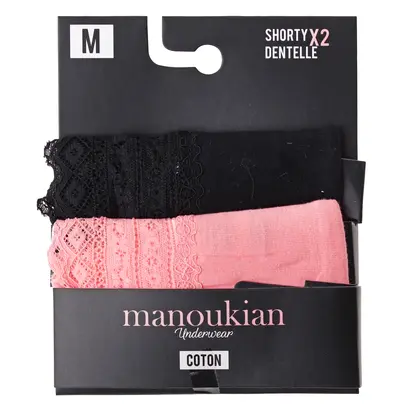 Труси Manoukian SHORTY-X2 -FEMME чорний, кораловий L