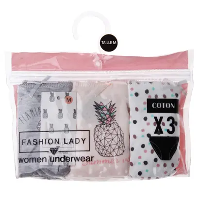 Труси Fashion Lady SLI SLIP F сірий, білий, бежевий L