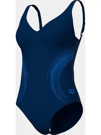 Купальник закритий для жінок Arena SHIMMERING SWIMSUIT U BACK синій