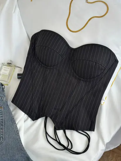 Елегантний жіночий корсет в полоску (DO3995)