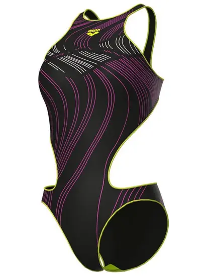 Купальник закритий для жінок Arena ONE STREAM SWIMSUIT чорний, рожевий