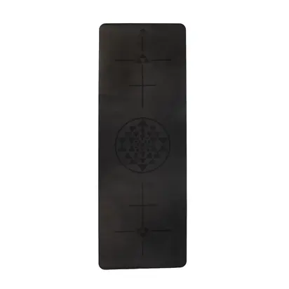 Килимок для йоги Bodhi Phoenix Travel Alignment-Yantra (чорний) 185x66x0.2см