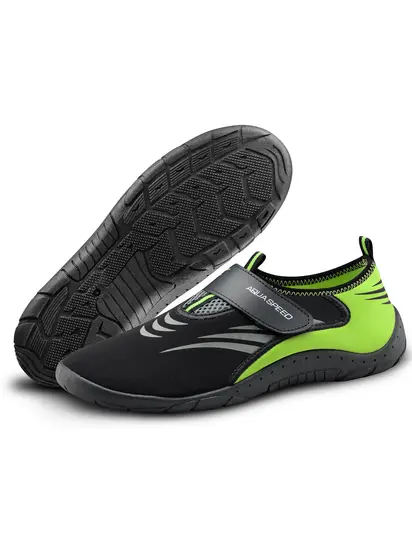 Аквашузи Aqua Speed AQUA SHOE MODEL 27A 7595 чорний, сірий, флуоресцентний жовтий Уні 35