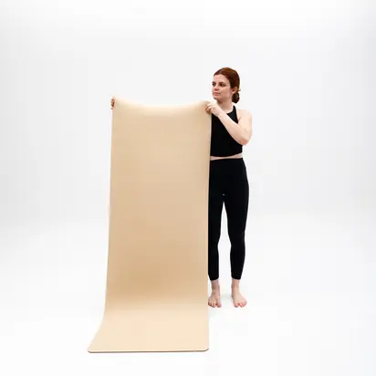 Килимок для йоги каучуковий Vimal Core Beige RAO 183×68×0.5 см
