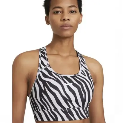 Топ Nike SWOOSH ICONCLASH BRA SP21, чорний з білим
