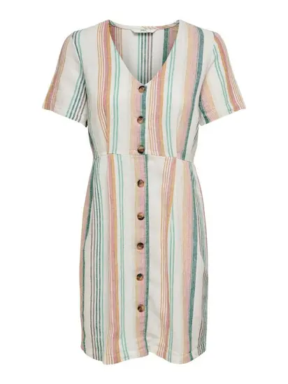Сукня ONLVIVA-OHIO S/S BUTTON STRIPE DRESS PNT 15226232 Cloud Dancer ONLY L Білий