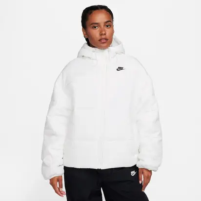 Куртка жіноча Nike Sportswear Classic Puffer Therma-Fit Loose Hooded Jacket White